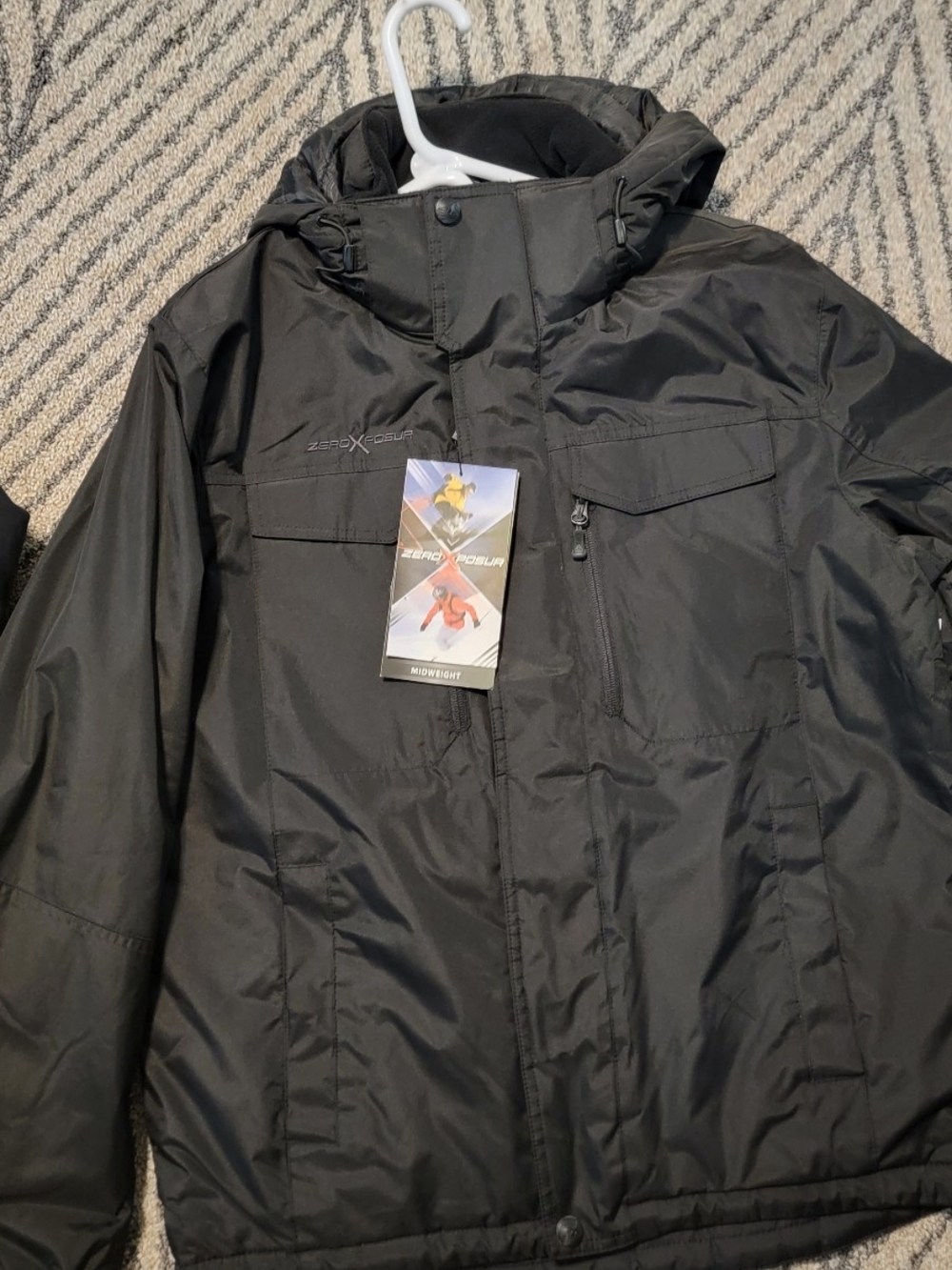ZeroXposur Men's Black Hooded Ski Jacket